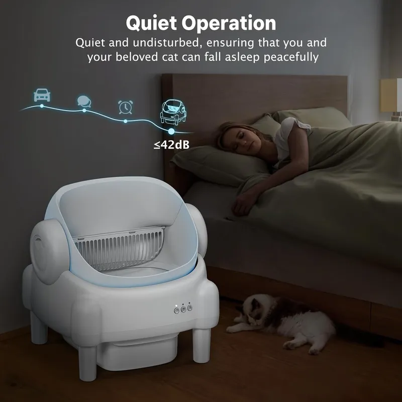 Paruuntys Self Cleaning Litter Box Safety Sensors Protection